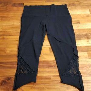 Cotton yoga leggings lace black festival